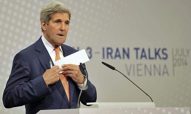 US-Außenminister John Kerry trat in Wien vor die Presse.