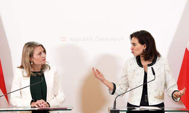 Frauenministerin Susanne Raab (ÖVP) und Justizministerin Alma Zadic (Grüne) 