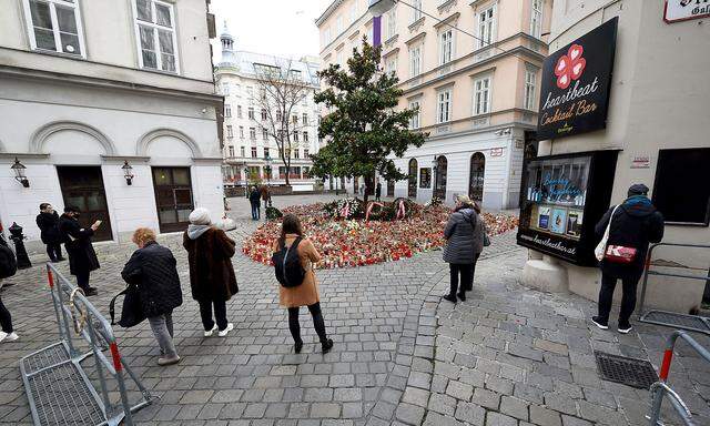Nach dem Terroranschlag in der Wiener Innenstadt stellten Trauernde unzählige Kerzen auf die Straße. 