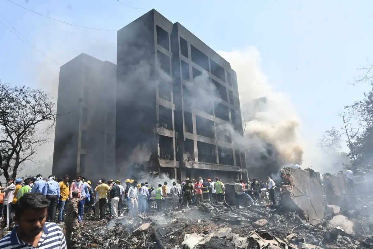 A look at the residential area, over which the Air India machine crashed.