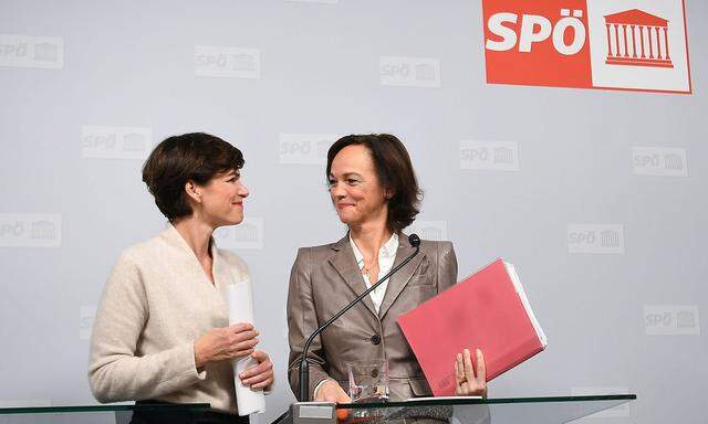 SPÖ-Chefin Pamela Rendi-Wagner und Ex-Bildungsministerin Sonja Hammerschmid bei der gemeinsamen Pressekonferenz