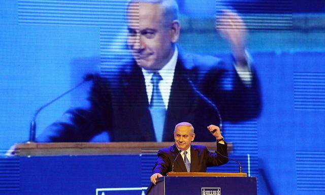 Ministerpräsident Benjamin Netanyahu beim Wahlkampfauftakt seiner Partei Likud.