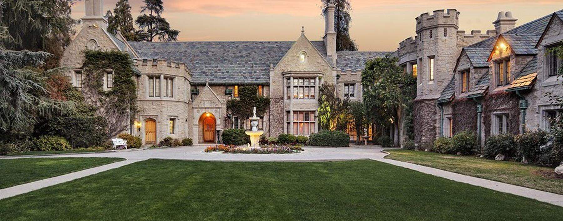 A view of the Playboy Mansion in Los Angeles