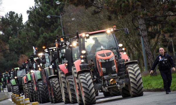 Bauern in der Region Rennes protestierten auch am Donnerstag.