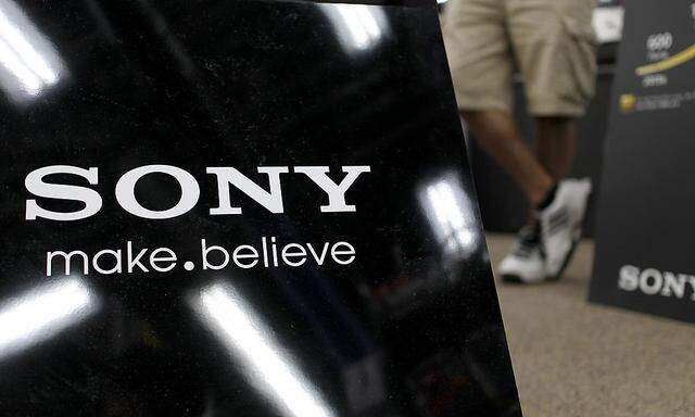 Logo of Sony Corp is pictured at an electronic store in Tokyo