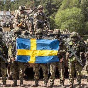 Schwedische Soldaten bei einem Nato-Manöver in Polen, 2022.