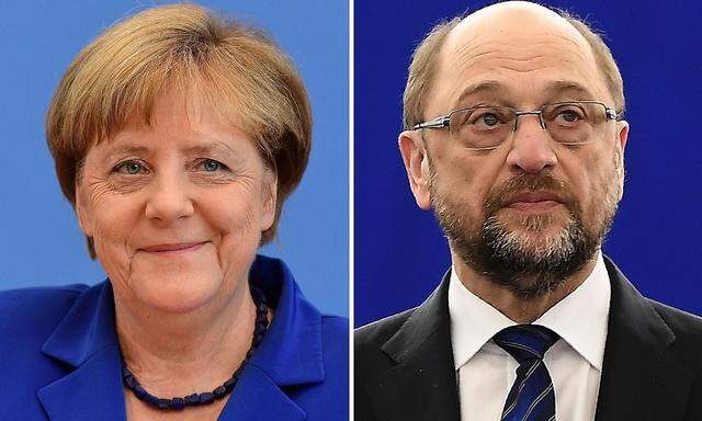 Merkel und Schulz treten gegeneinander an.