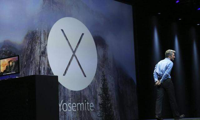 Apple vice president of software engineering Craig Federighi introduces Apple's IOS X Yosemite operating system  at the World Wide developers conference in San Francisco