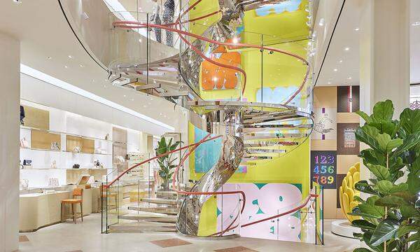 Wurm-Gemälde im Louis-Vuitton-Geschäft von US-Architekt Peter Marino. 
