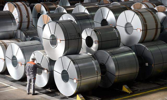 FILE PHOTO: Steel rolls are pictured at the plant of German steel company Salzgitter AG in Salzgitter