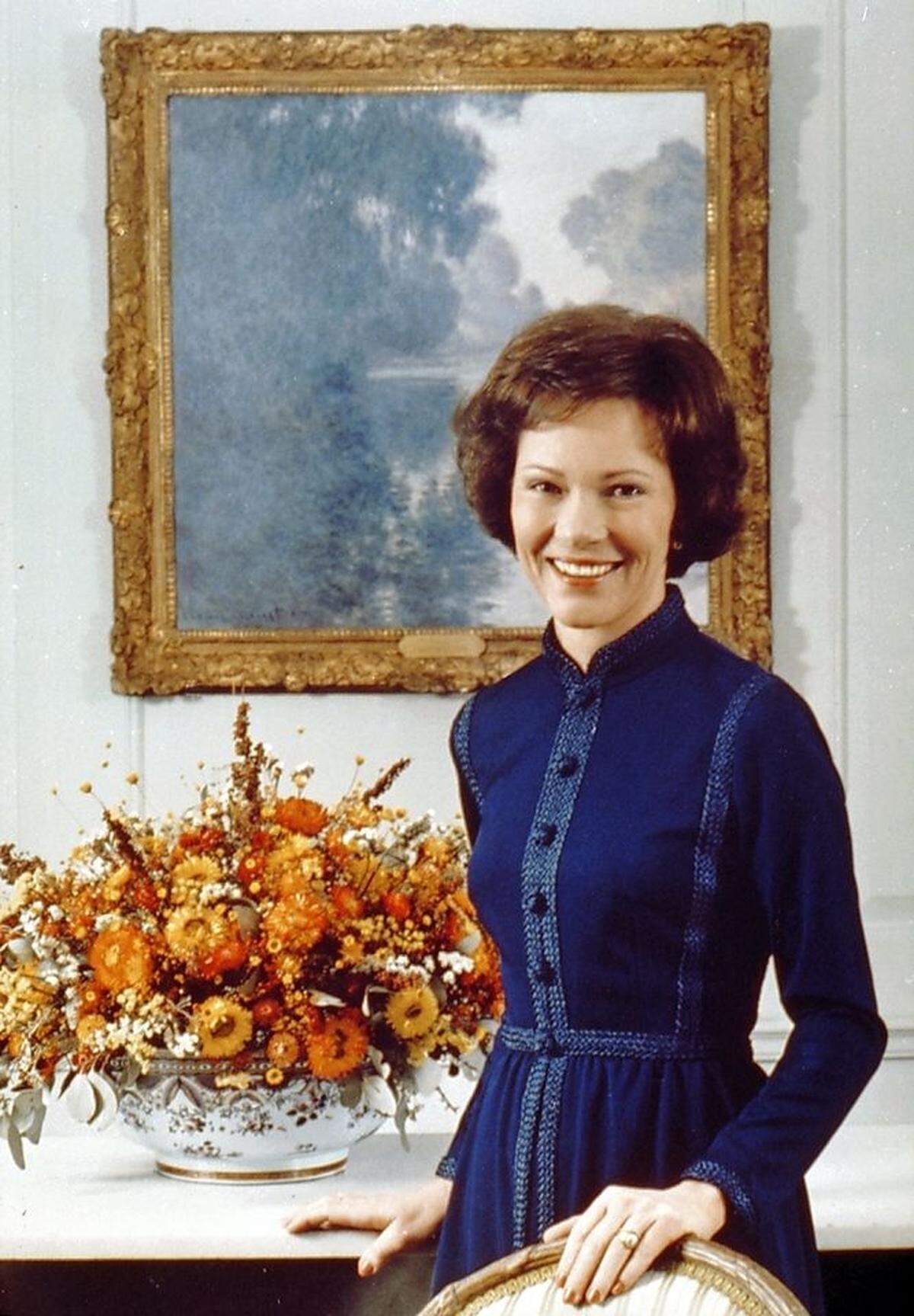 1977 bis 1981 war Rosalynn Carter amerikanische First Lady. Die Frau von Jimmy Carter ließ ein Set traditioneller Porträts im Amtsantrittsjahr veröffentlichen - das Bild ist Teil davon.