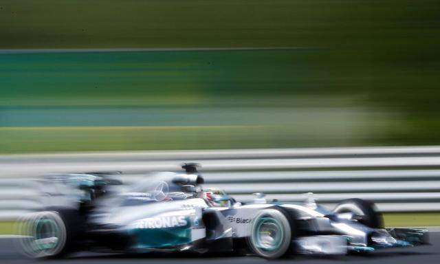 Mercedes Formula One driver Hamilton of Britain drives during the first practice session of the Hungarian F1 Grand Prix at the Hungaroring circuit