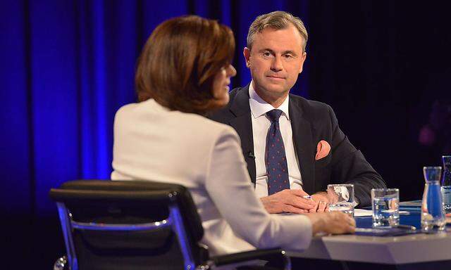 Ingrid Thurnher lud Norbert Hofer und Alexander Van der Bellen drei Tage vor der Stichwahl zum TV-Duell in den ORF