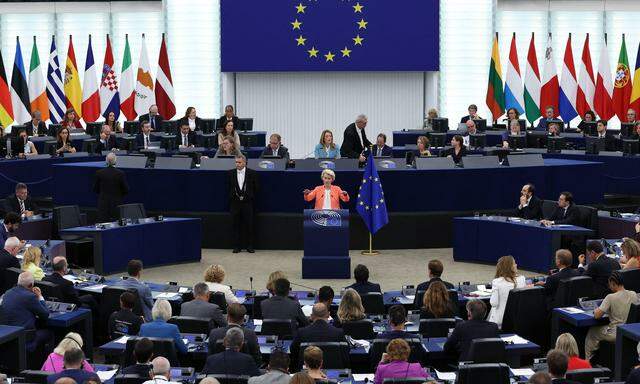 Kommissionspräsidentin Ursula von der Leyen zog am Mittwoch in Straßburg ihre Zwischenbilanz
