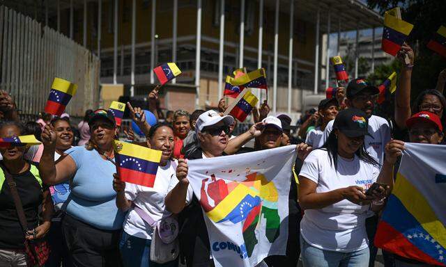 Venezolaner demonstrieren für die Annexion der Region Esequibo im Nachbarland Guyana.