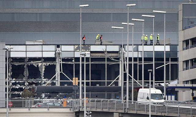 Ein Bild vom Flughafen Brüssel-Zaventem vom 23. März, einen Tag nach den Anschlägen. 
