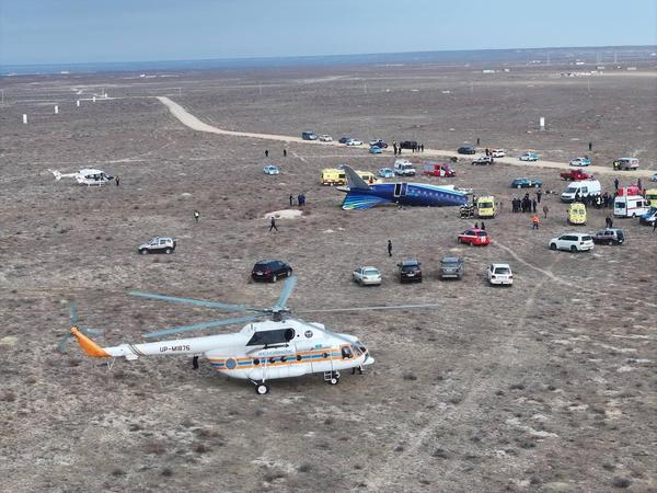 Die Absturzstelle nahe der Stadt Aktau.