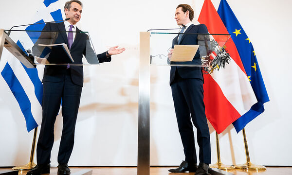 Kyriakos Mitsotakis (li.) besuchte Sebastian Kurz in Wien.