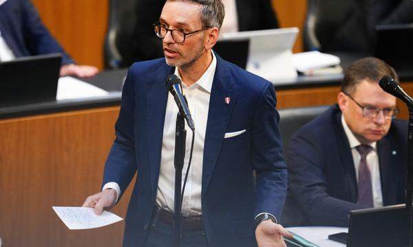 Bundesparteiobmann Herbert Kickl (FPÖ) im Rahmen einer Sitzung des Nationalrates am Donnerstag, 23. November 2023, im Parlament in Wien. 