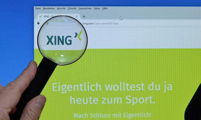 XING Website Bildschirm Lupe XING Website Bildschirm Lupe