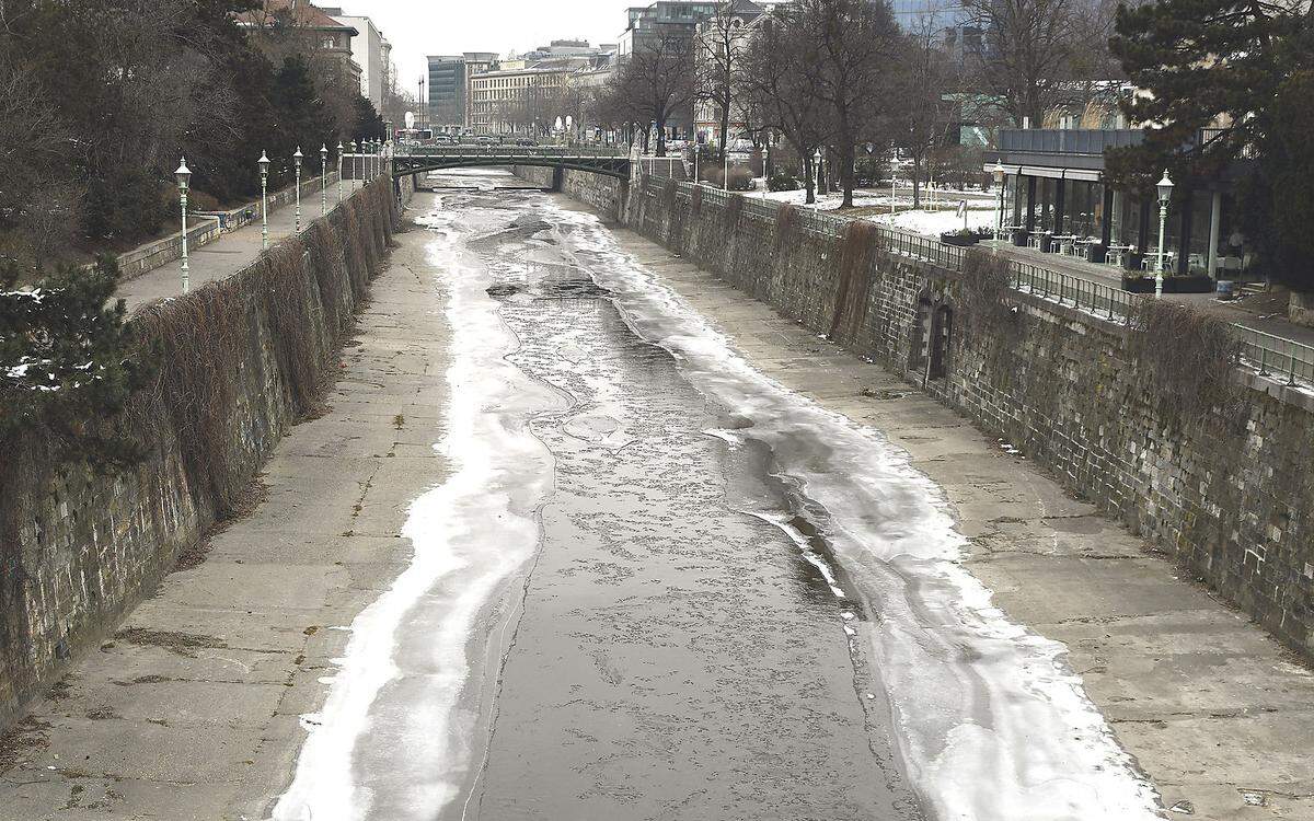 Der Wienfluss beim Stadtpark, aufgenommen am Montag.