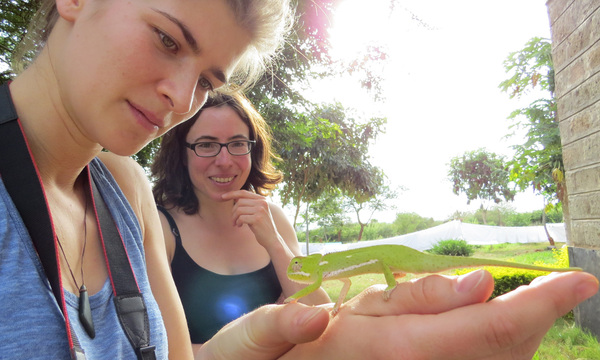 Auf dem Universitätscampus der South Eastern Kenya University wird die Biodiversität untersucht.  