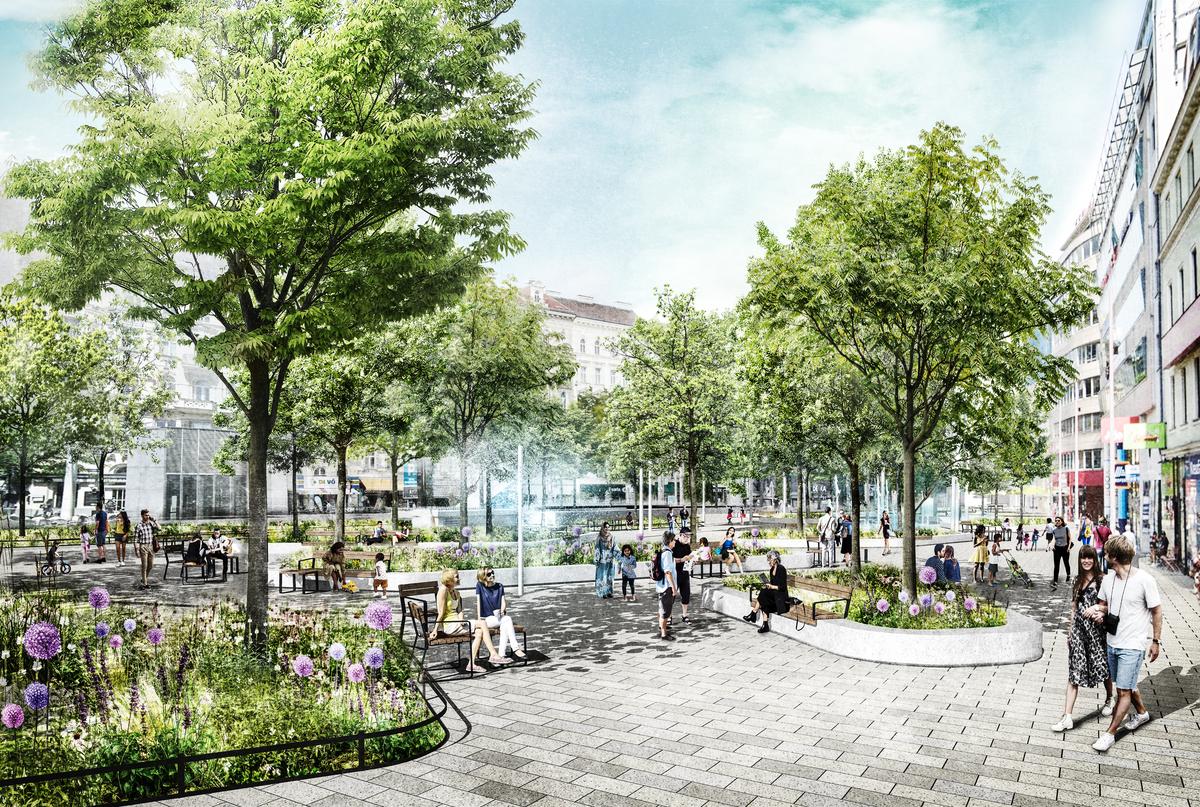 Visualisierung des umgestalteten Christian-Broda-Platz