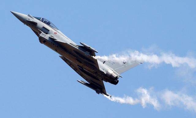 FILE PHOTO: A Eurofighter Typhoon plane flies during the international air show in Belgrade
