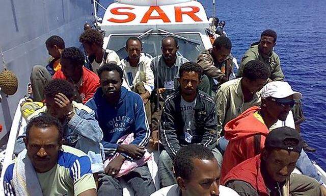 Flüchtlinge auf dem Weg nach Lampedusa