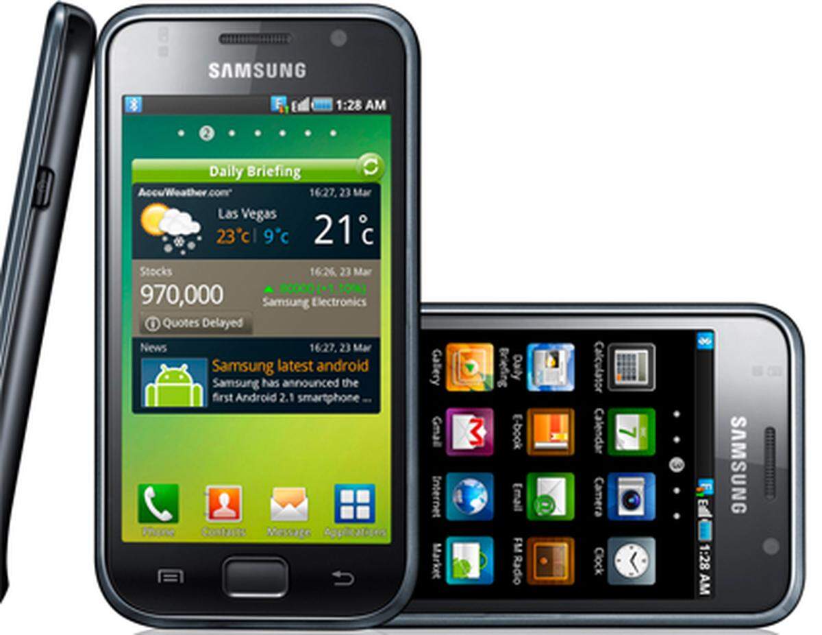 Auch Samsung setzt heuer auf Android und bringt im Juni mit dem Galaxy S seinen ganzen Stolz auf den Markt. Technisch ein besonderes Schmuckstück (4-Zoll-Display, 800x480 Pixel, 5-Megapixel-Kamera, 1-Gigahertz-Prozessor, etc.), zeigt das Galaxy S jedoch wieder Samsungs "TouchWiz"-Oberfläche, die so manchem Nutzer ein wenig zu farbenfroh und verspielt erscheinen mag.