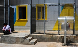 Eine Migrantenunterkunft auf der italienischen Insel Lampedusa.