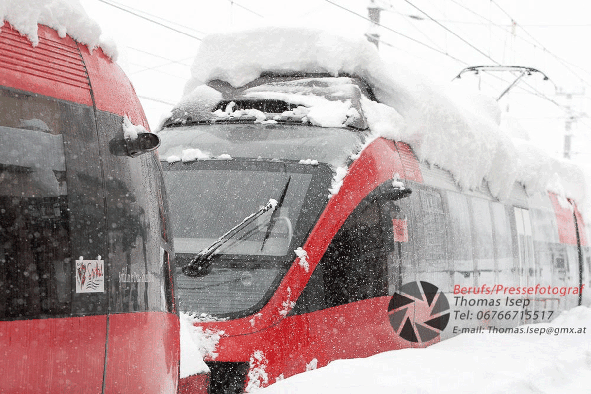 Der Zugsverkehr war stark eingeschränkt, Verbindungen in Kärnten und Osttirol mussten gesperrt werden. Bild von Thomas Isep
