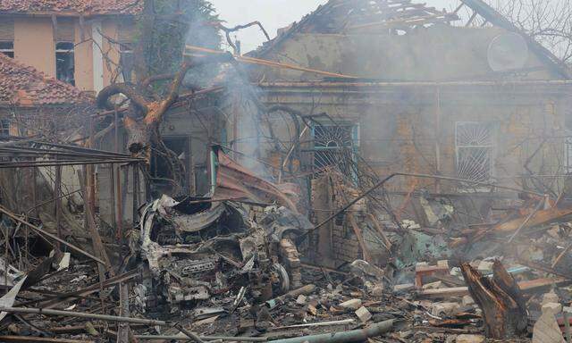 Ein zerstörtes Gebäude nach einem russischen Angriff in Odessa.