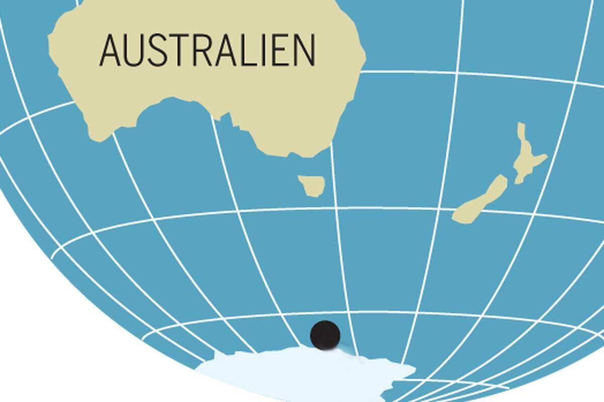 Das Adélieland befindet sich ziemlich genau südlich des australischen Bundesstaates Tasmanien. Dort liegt auch der nächste Hafen der Australier, Hobart, und zwar in rund 2700 Kilometern Entfernung.