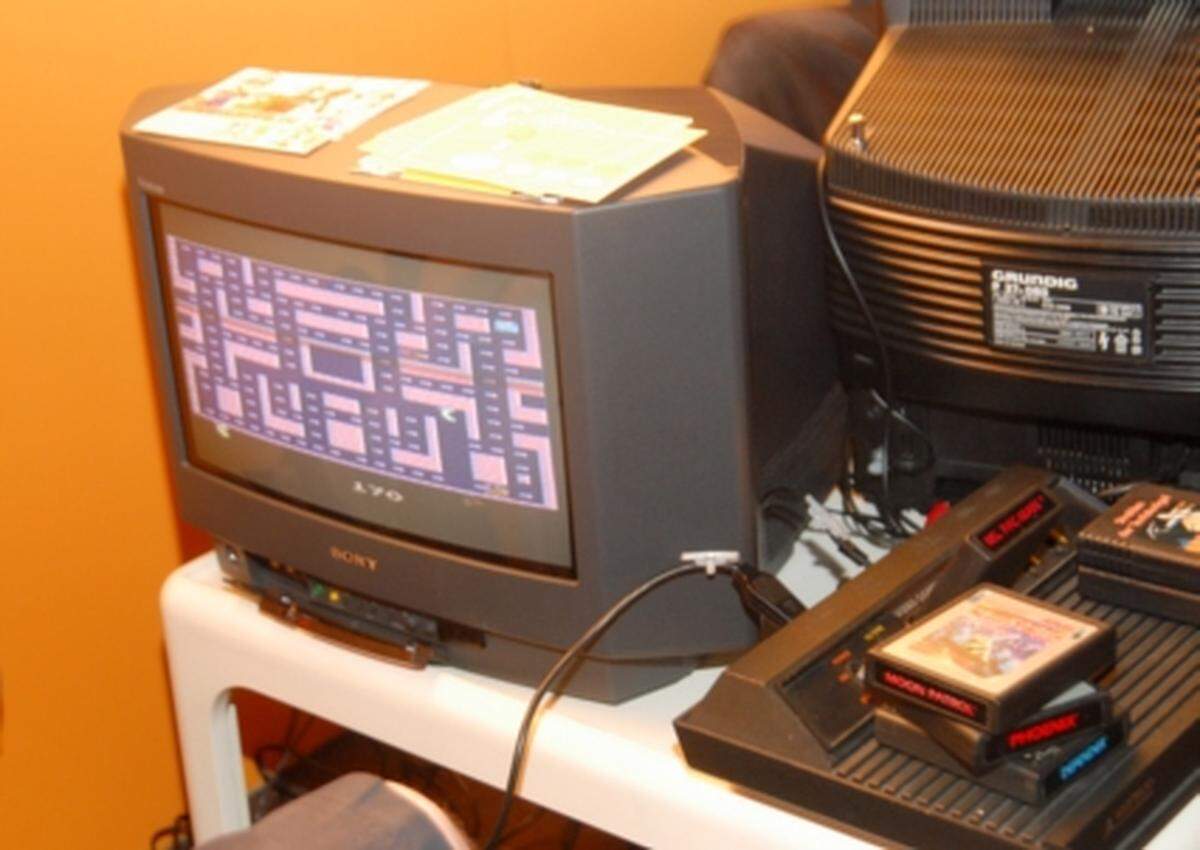 Gleiches gilt für den Atari 2600. Hier im Bild eines der Urväter der Computerspiele: PacMan.
