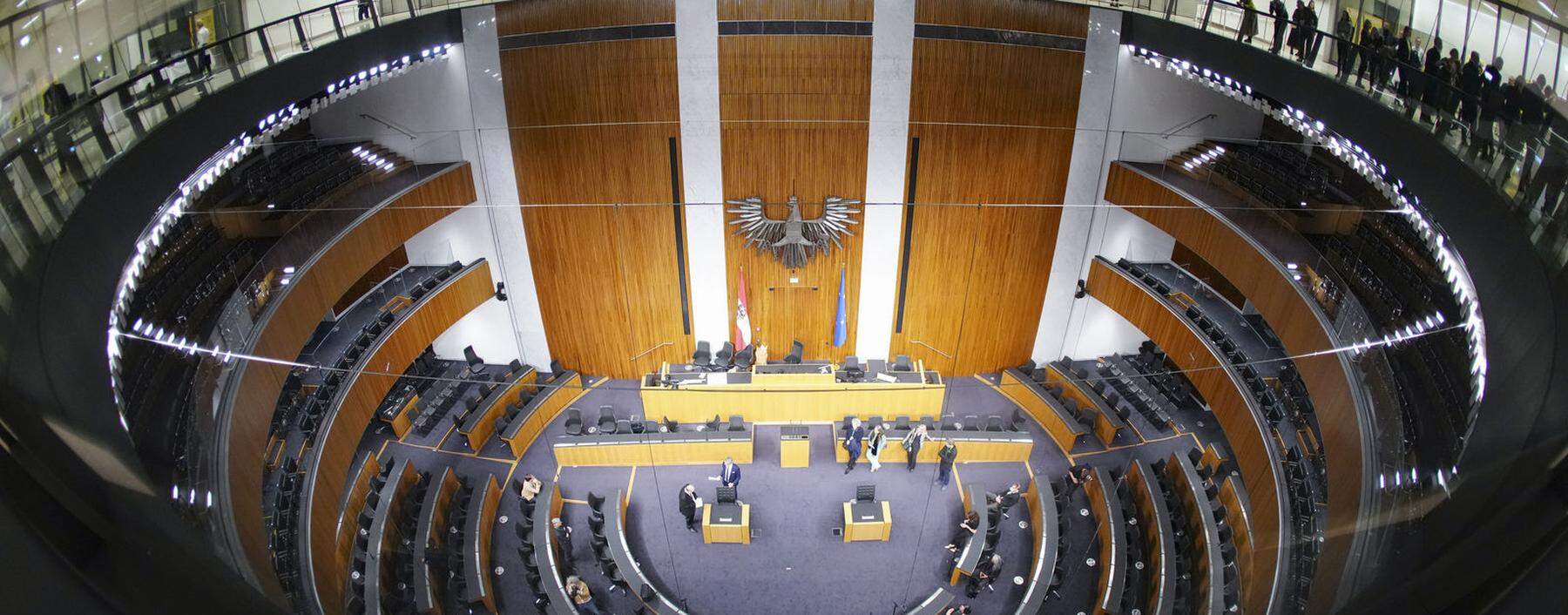 Blick in den Sitzungssaal des Nationalrates.