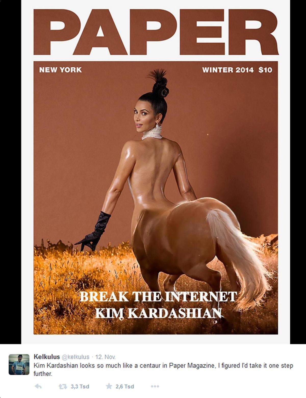 Auch als Zentaure macht Kim Kardashian eine gute Figur.