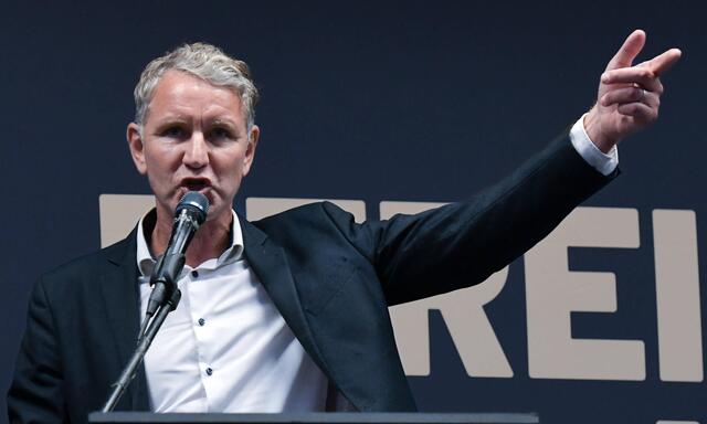 Björn Höcke bei einer Kundgebung in Oranienburg. 