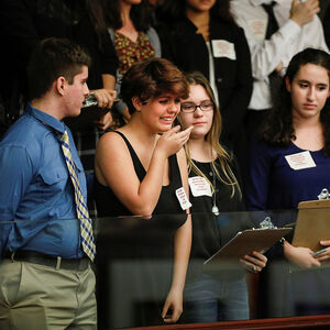 Students from Marjory Stoneman Douglas High School meet with Florida state legislators in Tallahassee