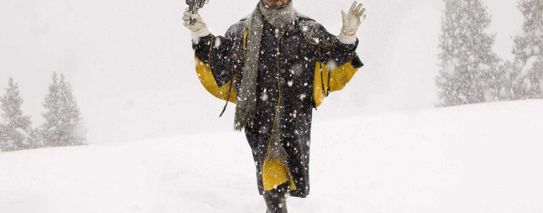  Der Schnee liefert beides – Trost und Bedrohung: Samuel L. Jackson in Quentin Tarantinos „The Hateful Eight“.