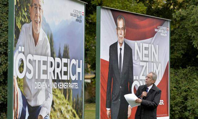 BP-WAHL: PLAKATPRAeSENTATION INITIATIVE 'GEMEINSAM FUeR VAN DER BELLEN' / VAN DER BELLEN