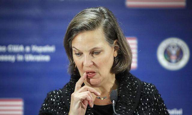 U.S. Assistant Secretary of State Victoria Nuland attends a news conference at the U.S. embassy in Kiev