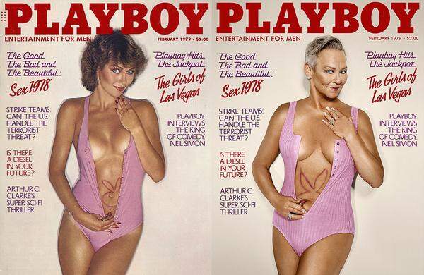Sieben Playmates, vierzehn Cover: Eine besondere Aktion hat sich das US-amerikanische Männermagazin "Playboy" einfallen lassen. Sieben alte, bekannte Cover des Hefts wurden mit den Originalmodels nachgestellt - die, klarererweise, heute schon um einiges älter sind als damals. Wie wenig Unterschied der Alterssprung macht, zeigen die Fotos auf eindrucksvolle Art und Weise. "Einmal Playmate, immer Playmate", sagte schon "Playboy"-Gründer Hugh Hefner. Im Bild: Candace Collins war das Dezember-Playmate 1979. An ihre Zeit als Playboy-Model erinnert sich die heute 60-Jährige übrigens gerne zurück: "Erst heute weiß ich, wie besonders die Shootings waren und ich schätze mich sehr, sehr glücklich, Teil dieser außergewöhnlichen Schwesternschaft zu sein."