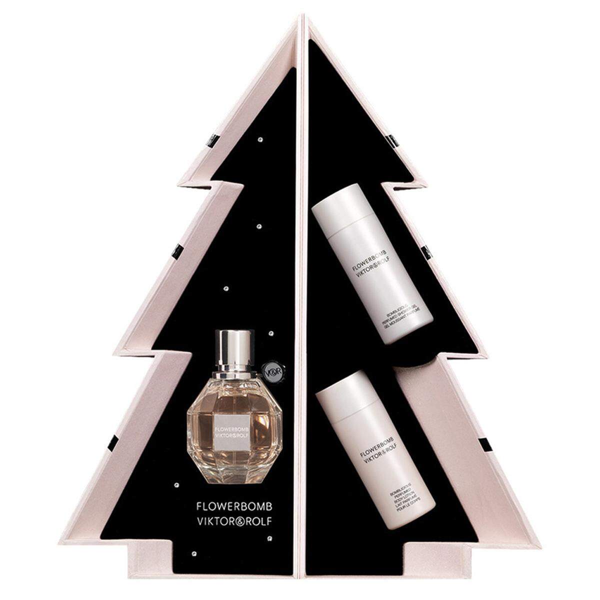 Parfums sind ein Geschenke-Klassiker unter dem Christbaum. Viktor &amp; Rolf hat ein ansprechendes Geschenk mit Duschgel und Körperlotion im Sortiment, 95,95 Euro. Im Drogeriefachhandel erhältlich.