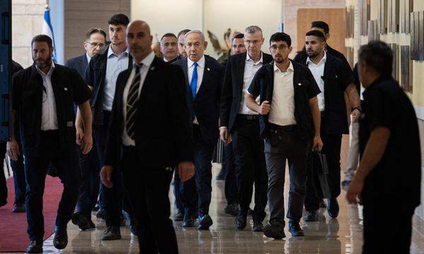 Israels Premierminister Benjamin Netanjahu im israelischen Parlament in Jerusalem am Montag.