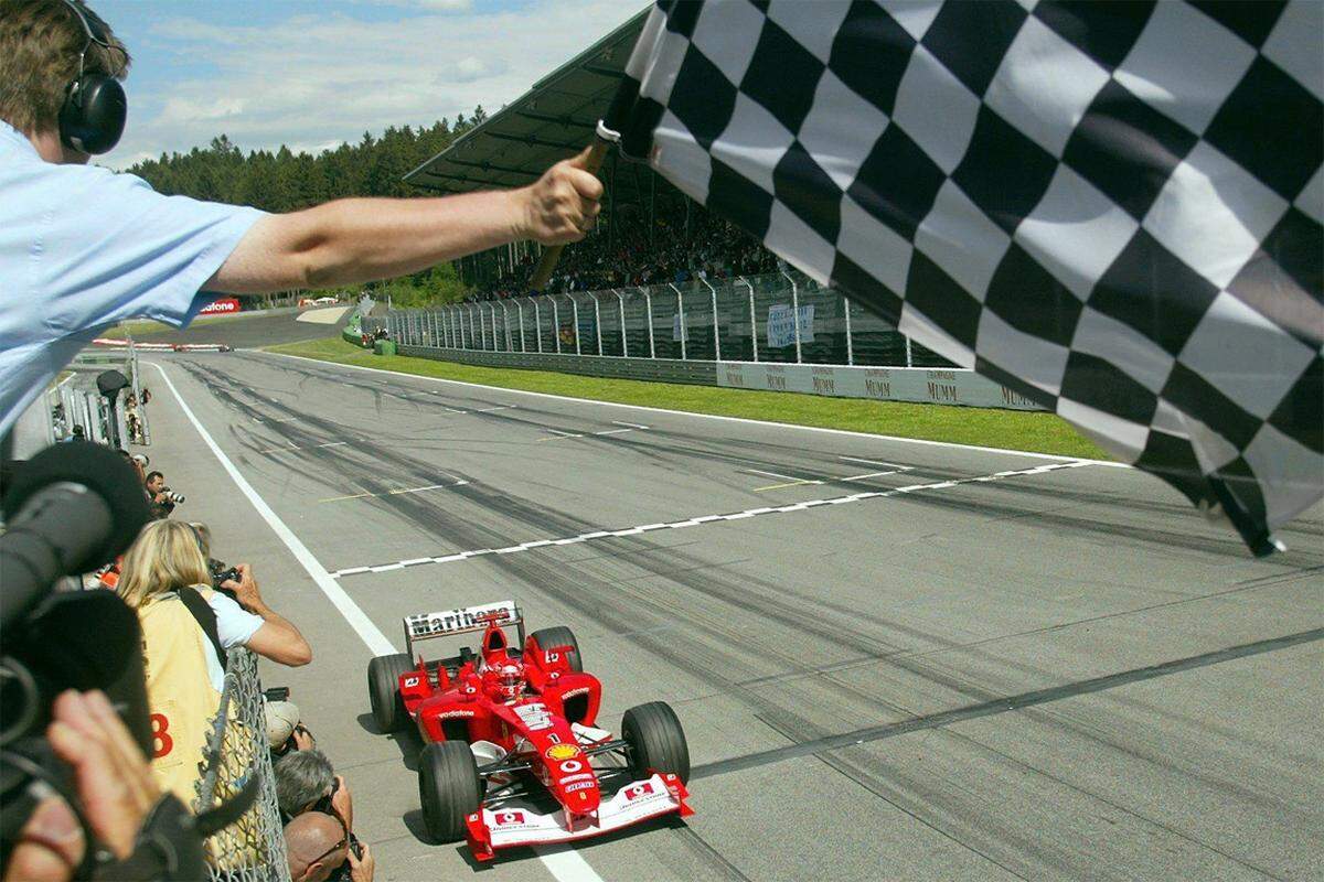 Den bisher letzten Grand Prix von Österreich holte ebenfalls Michael Schumacher vor mehr als 100.000 Zuschauern. Der Deutsche gewann vor dem Finnen Kimi Räikkönen im McLaren-Mercedes und Teamkollegen Rubens Barrichello.