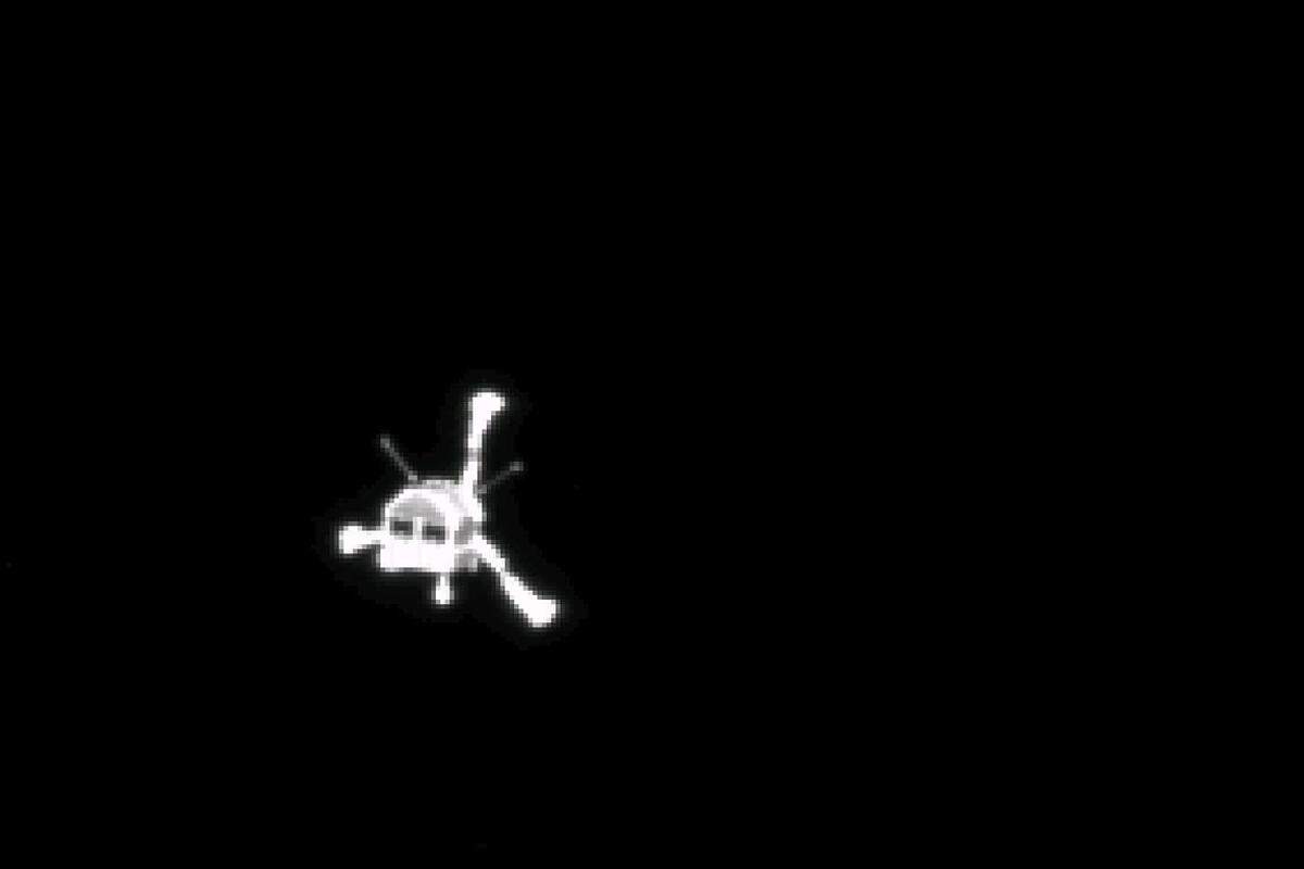 Wissenschafter und Raumfahrtfans hielten den Atem an, als sich Philae in Bewegung setzte, hier von Rosetta aus aufgenommen.