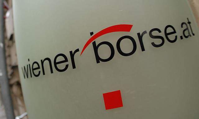 The Vienna Stock Exchange (Wiener Boerse) logo is displayed next to the company´s street entrance in Vienna