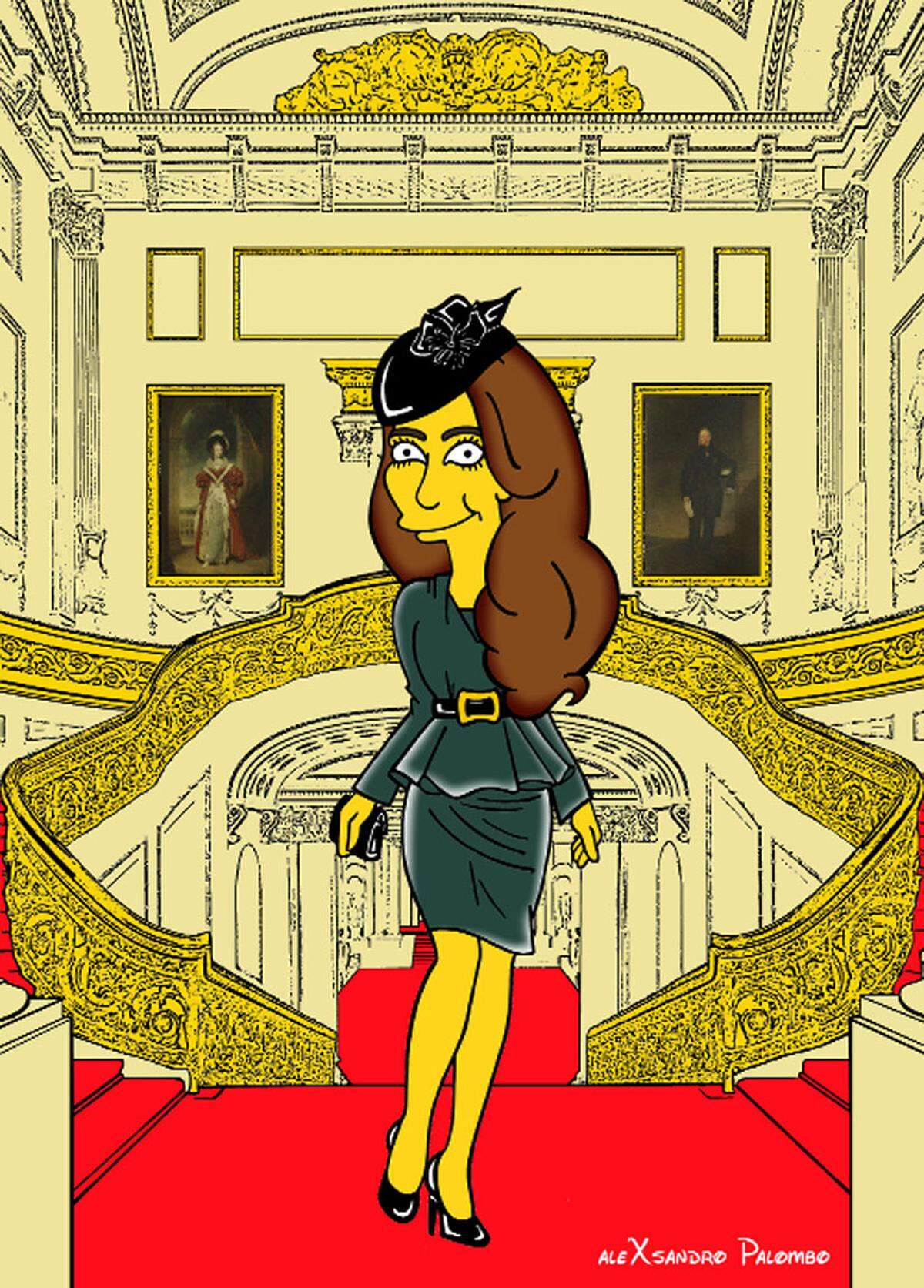 Unter dem Titel "Born to be an Icon" zeichnete der Künstler die modischsten Momente der britischen Herzogin im Simpson-Style.