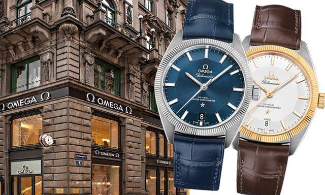 Die Omega „Globemaster“ misst 39 mm, sie ziert das unverwechselbare „Pie Pan“-Zifferblatt der frühen „Constellation“-Modelle. Motor ist das Omega-Co-Axial-Automatikkaliber „8900/8901“. Die Uhr ist als „Master Chronometer“ zertifiziert. Die „Globemaster“ ist in 18-karätigem „Sedna“-Gold, 18-karätigem Gelbgold, Edelstahl und Kombinationen daraus erhältlich. Die Preise beginnen bei 6000 Euro für das Stahlmodell mit Lederband.